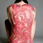 Tattoo met rode ink